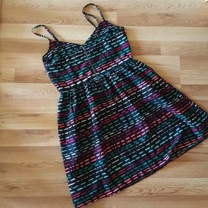 💎3/$12 Roxy Striped multicolor zip back dress Wmns sm